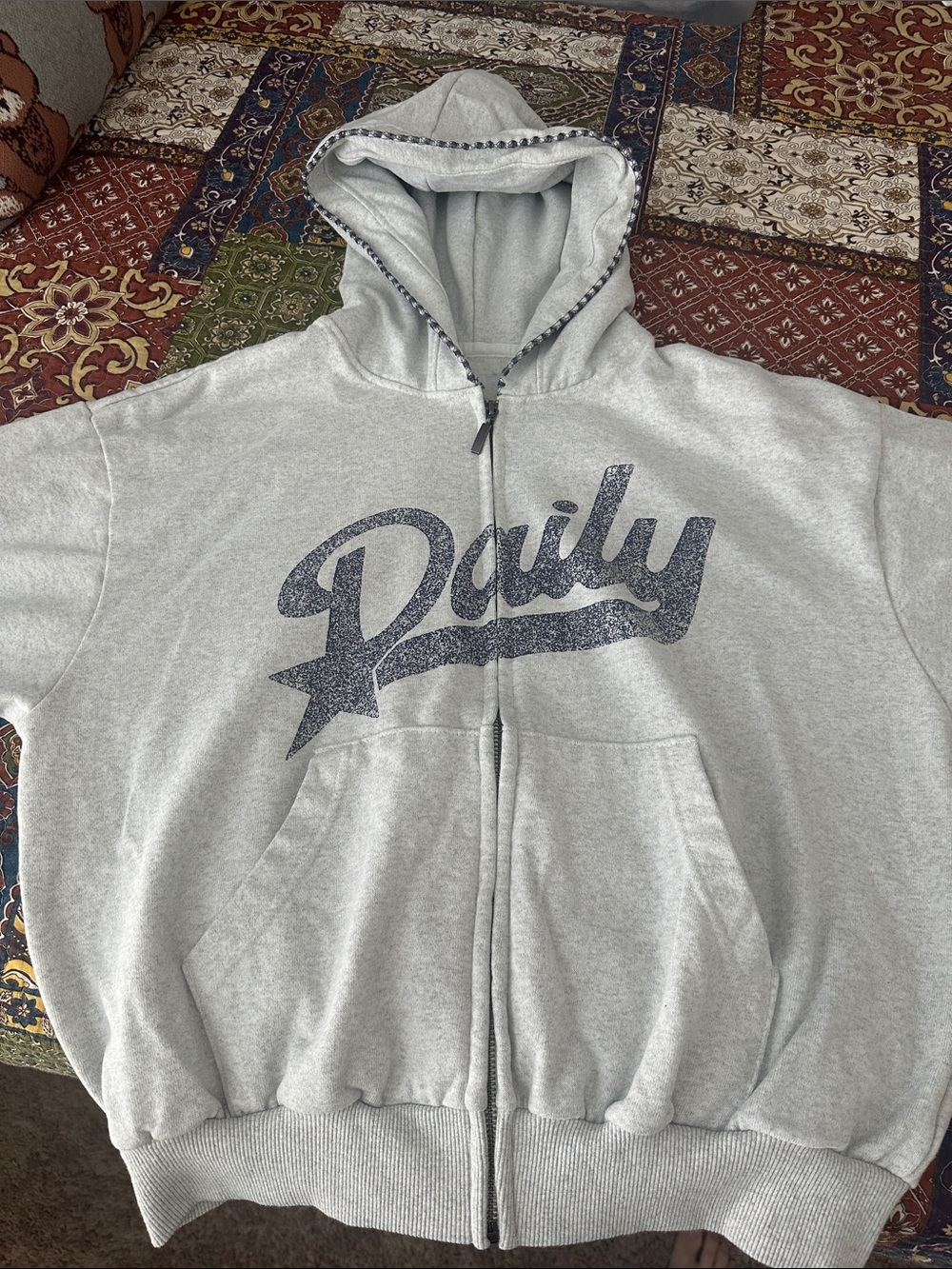 DAILY DRILLS Light Gray Americana Zip-Up